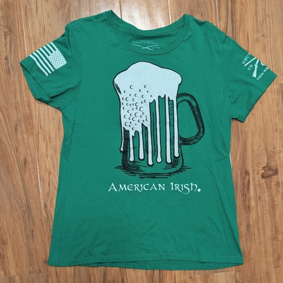 American Irish St. Patty's TShirt Green 100% Cotton USA XXL GRUNT STYLE Green - Picture 1 of 5